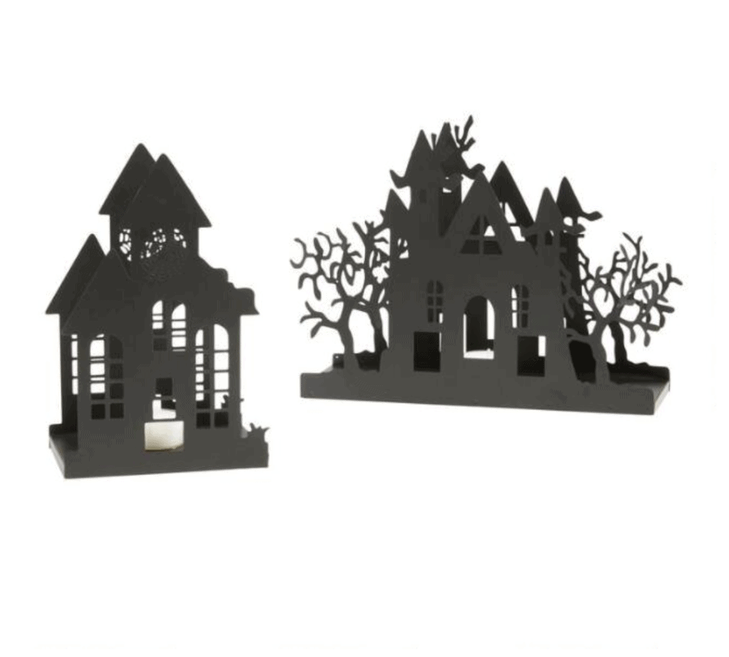 black haunted house luminary